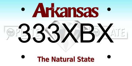 333XBX Arkansas License Plate