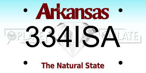 334ISA Arkansas License Plate