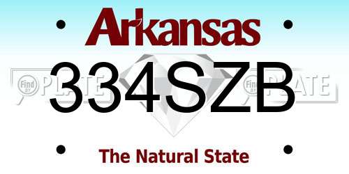 334SZB Arkansas License Plate