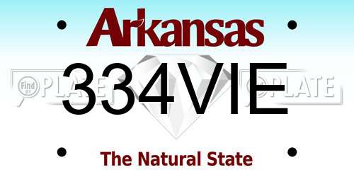 334VIE Arkansas License Plate