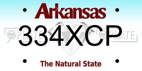 334XCP Arkansas License Plate