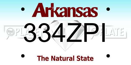 334ZPI Arkansas License Plate