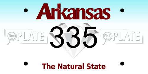 335 Arkansas License Plate