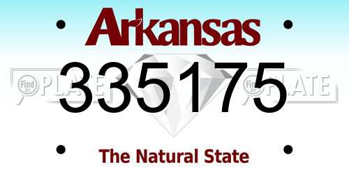 335175 Arkansas License Plate