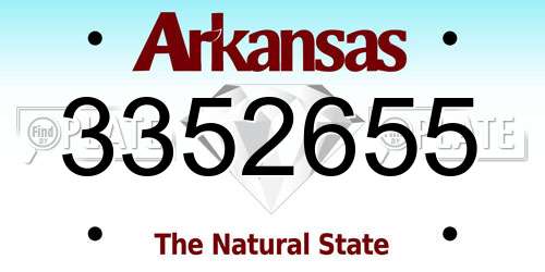 3352655 Arkansas License Plate