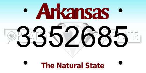 3352685 Arkansas License Plate