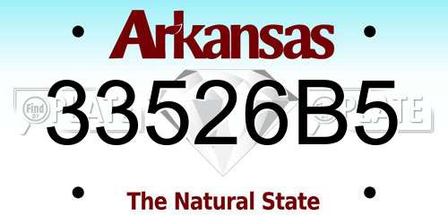 33526B5 Arkansas License Plate