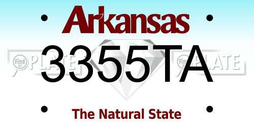 3355TA Arkansas License Plate