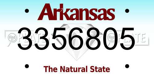 3356805 Arkansas License Plate