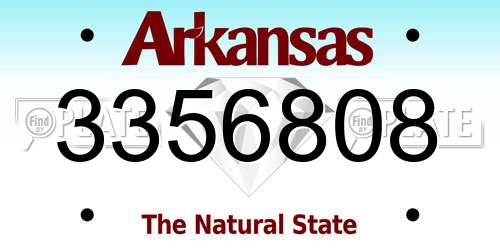 3356808 Arkansas License Plate