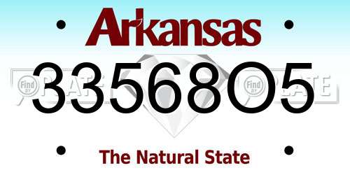 33568O5 Arkansas License Plate