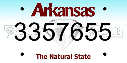 3357655 Arkansas License Plate