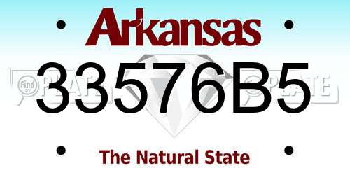 33576B5 Arkansas License Plate