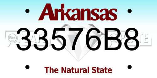 33576B8 Arkansas License Plate