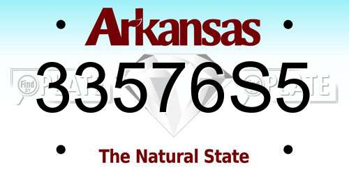 33576S5 Arkansas License Plate