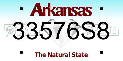 33576S8 Arkansas License Plate