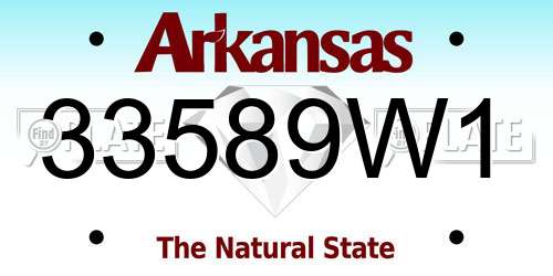 33589W1 Arkansas License Plate