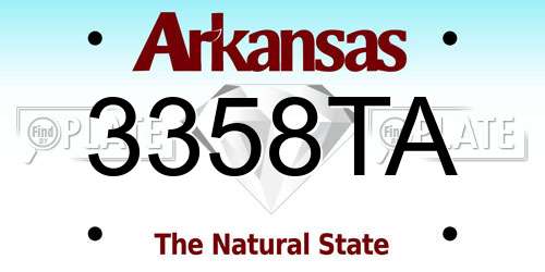 3358TA Arkansas License Plate