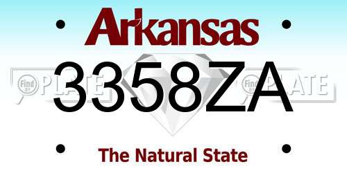 3358ZA Arkansas License Plate