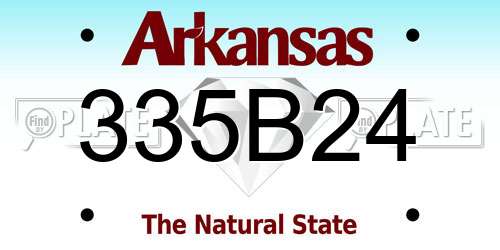 335B24 Arkansas License Plate
