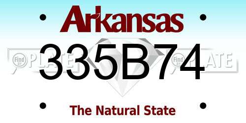 335B74 Arkansas License Plate