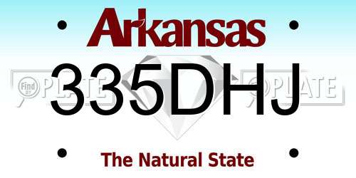 335DHJ Arkansas License Plate