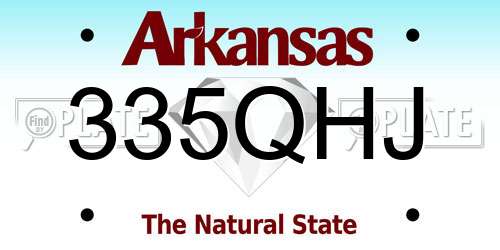 335QHJ Arkansas License Plate