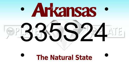 335S24 Arkansas License Plate