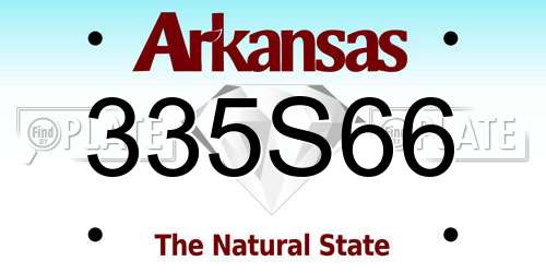 335S66 Arkansas License Plate