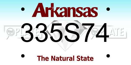 335S74 Arkansas License Plate