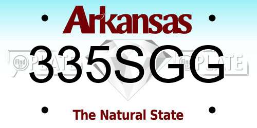 335SGG Arkansas License Plate