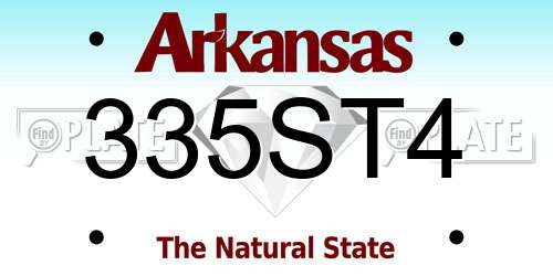 335ST4 Arkansas License Plate