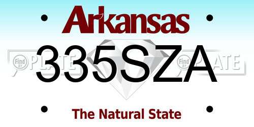 335SZA Arkansas License Plate