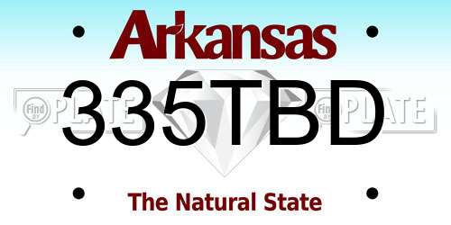 335TBD Arkansas License Plate