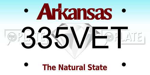 335VET Arkansas License Plate