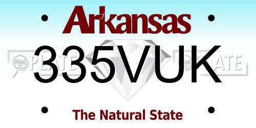 335VUK Arkansas License Plate