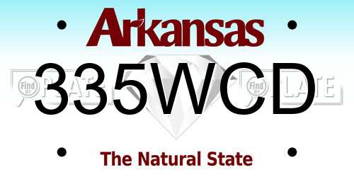 335WCD Arkansas License Plate