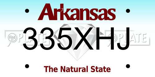 335XHJ Arkansas License Plate
