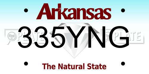 335YNG Arkansas License Plate