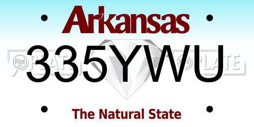 335YWU Arkansas License Plate