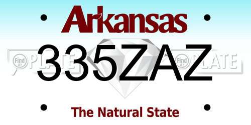 335ZAZ Arkansas License Plate