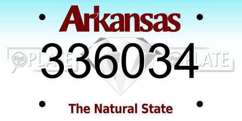 336034 Arkansas License Plate