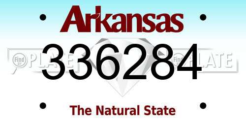 336284 Arkansas License Plate