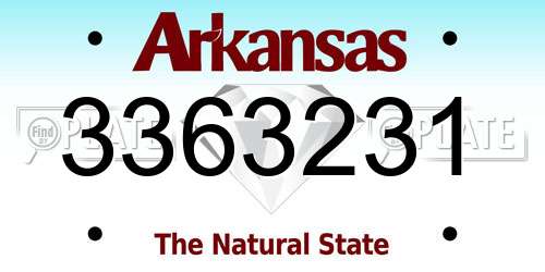 3363231 Arkansas License Plate