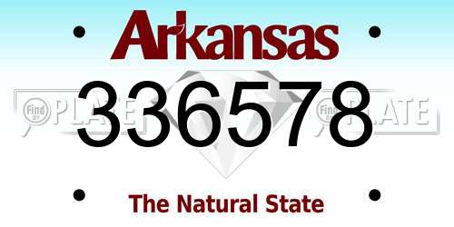 336578 Arkansas License Plate
