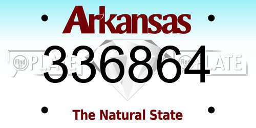 336864 Arkansas License Plate