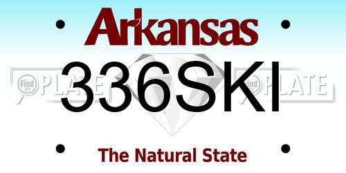 336SKI Arkansas License Plate