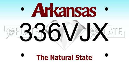 336VJX Arkansas License Plate