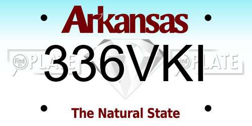336VKI Arkansas License Plate