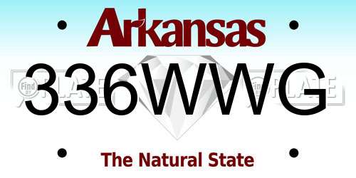 336WWG Arkansas License Plate